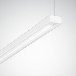 TRILUX - Hängeleuchten Solvan Flow H Prismen weiß rechteckig ETBLE 46W 6400lm Lambertian (L) IK03 3 SDCM