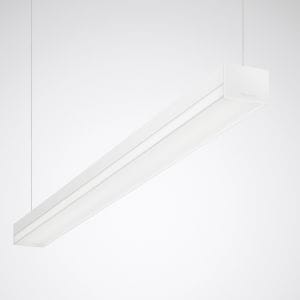 TRILUX - Hängeleuchten Solvan Flow H Prismen weiß rechteckig ETBLE 47W 6000lm Wide reduced glare UGR19 (W19) IK03 3 SDCM