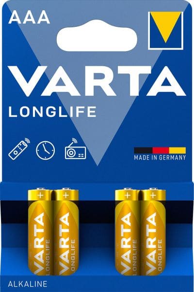 VARTA - Batterie Longlife Alkaline AAA Micro LR03 1.5V 1Bli=4Stk