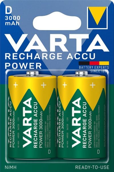 VARTA - Akku Recharge Power Nickel-Hyd D HR20 1.2V 3000mAh 1Bli=2Stk