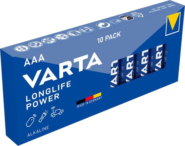 VARTA - Batterie Longlife Power Alkaline AAA Micro LR03 1.5V LOSE
