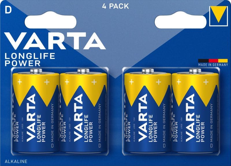 VARTA - Batterie Longlife Power Alkaline D Mono LR20 1.5V 1Bli=4Stk