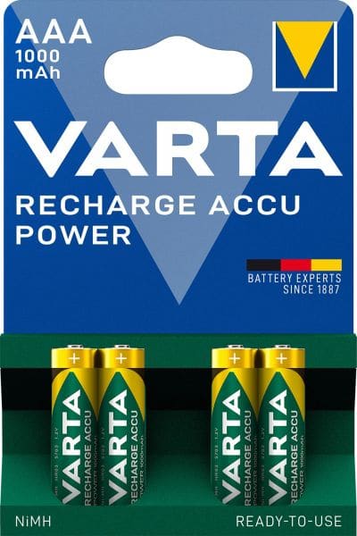 VARTA - Akku Recharge Pow. Nickel-Hyd AAA HR03 1.2V 1000mAh 1Bli=4St