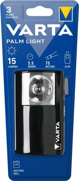 VARTA - Taschenlampe Palm Light LW:75m 15lm 1x3R12 sw-si