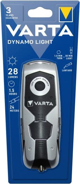 VARTA - Taschenlampe Dynamo Light LED LW:24m 28lm Akku sw-si