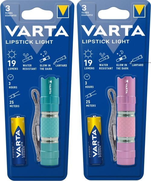 VARTA - Taschenlampe Lipstick Light LED LW:25m 1xAA BLI1 sortiert