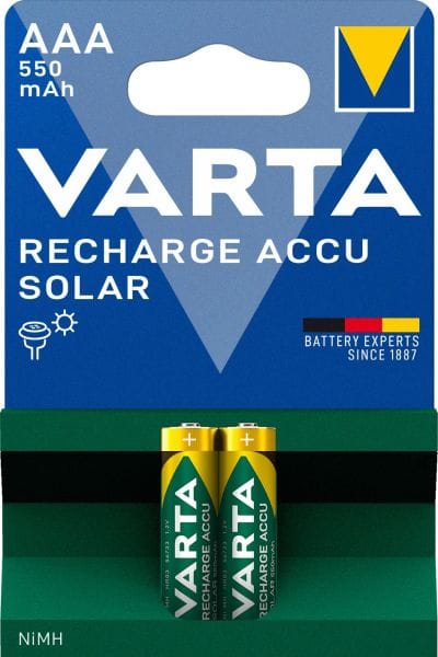 VARTA - Akku Recharge Solar Nickel-Hyd AAA HR03 1.2V 550mAh 1Bli=2St