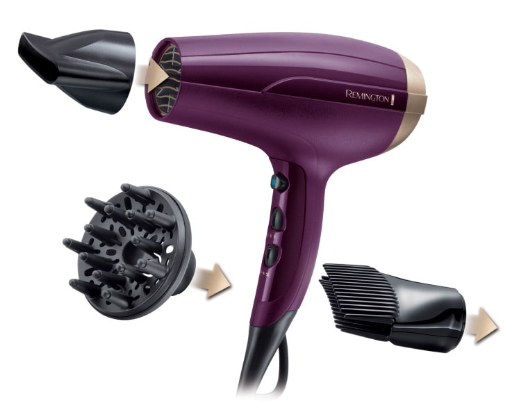 REMINGTON - Haarfön 2300W 3Temp/2Gebl Ionen Diff. 11mmStylingbürste lila