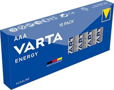 VARTA - Batterie Energy Alkaline AAA Micro LR03 1.5V VALUE PAK=10Stk