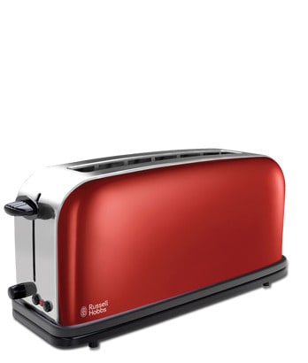 RUSSELL HOBBS - Toaster Langschlitz 1100W Auft. Brötchenaufs. rot-silber
