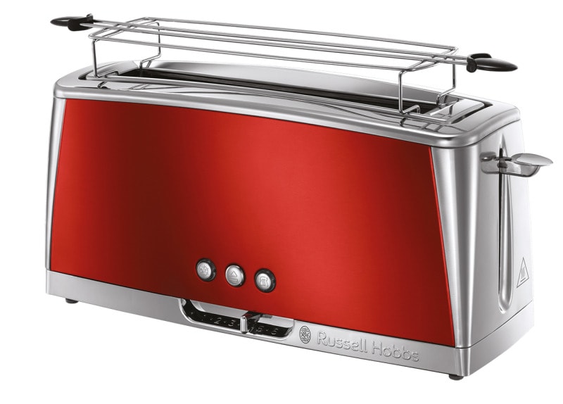 RUSSELL HOBBS - Toaster Langschlitz 1420W Auft. Aufw. Brötchenaufs. rot-edst