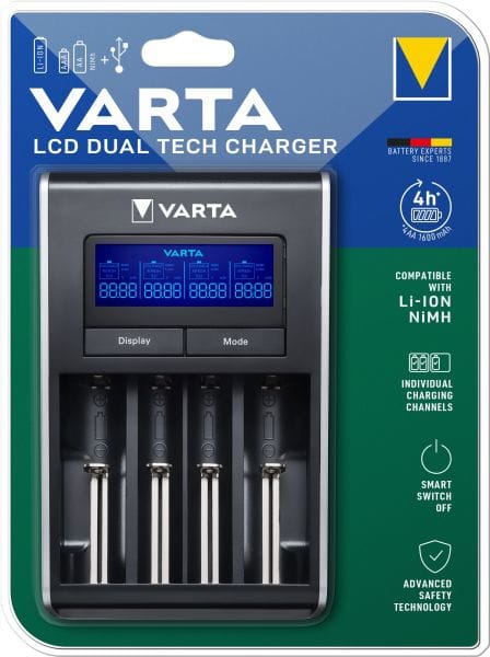 VARTA - Ladegerät LCD DualTech Charger lädt NiMH&Li-Ionen Zellen 3h
