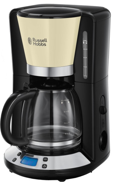 RUSSELL HOBBS - Kaffeeautomat digi. 10T 1100W 1.25L Glask. Timer sw-cream-si