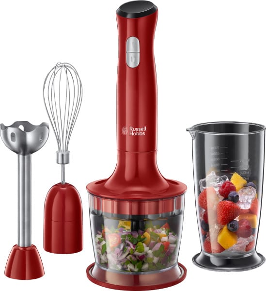 RUSSELL HOBBS - Stabmixer 3in1 500W 2St Metallf Messb.700ml Zerkl. Besen rot