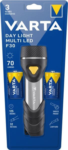 VARTA - Taschenlampe Day Light Multi F30 LED LW:32m 70lm 2xD si-sw