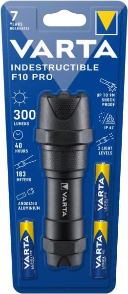 VARTA - Taschenlampe Indestr. F10 Pro LED LW:183m 300lm 3xAAA sw