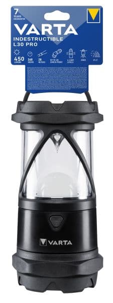 VARTA - Camping Laterne Indestructible LED LW:20m (ohne Batt 6AA) sw