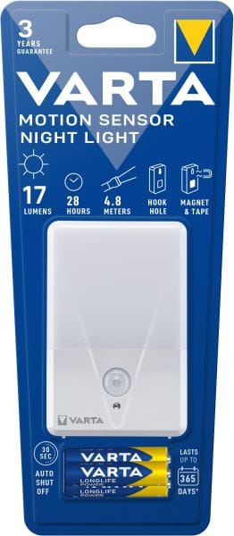 VARTA - Nachtlicht Bewegungssensor LED LW:4.8m 17lm 3xAAA ws