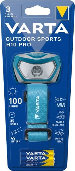 VARTA - Stirnlampe Outdoor Sports H10 Pro LW:45m 100lm IPX4 +3AAA bl