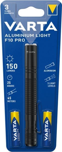 VARTA - Taschenlampe Aluminium Light F10Pro LED LW:45m 150lm 2AAA sw