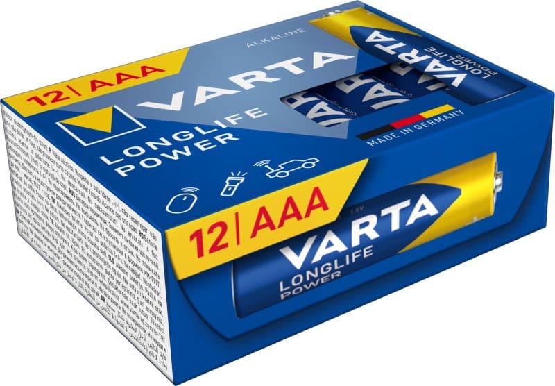 VARTA - Batterie Longlife Power Alka AAA Micro LR03 1.5V CUBEPACK=12Stk