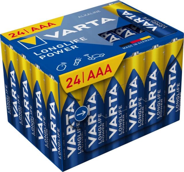 VARTA - Batterie Longlife Power Alka AAA Micro LR03 1.5V CUBEPACK=24Stk
