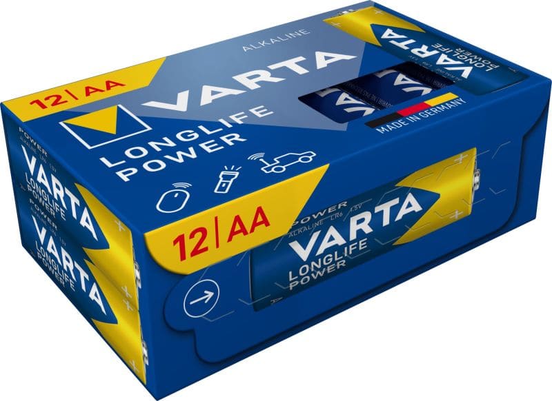 VARTA - Batterie Longlife Power Alka AA Mignon LR6 1.5V CUBEPACK=12Stk