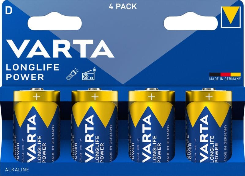 VARTA - Batterie Longlife Power Alkaline D Mono LR20 1.5V 1Bli=4Stk