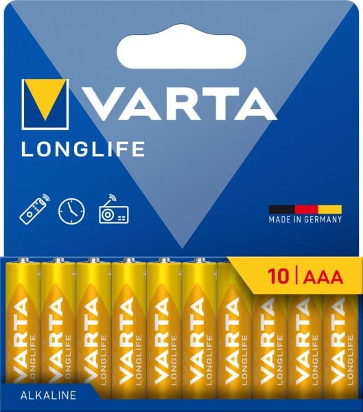VARTA - Batterie Longlife Alkaline AAA Micro LR03 1.5V 1Bli=10Stk