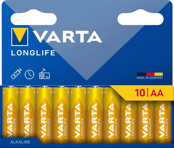VARTA - Batterie Longlife Alkaline AA Mignon LR6 1.5V 1Bli=10Stk