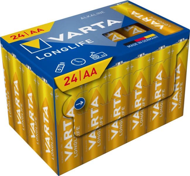 VARTA - Batterie Longlife Alkaline AA Mignon LR6 1.5V CUBEPACK=24Stk