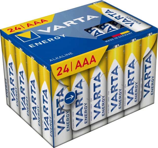 VARTA - Batterie Energy Alkaline AAA Micro LR03 1.5V CUBEPACK=24Stk