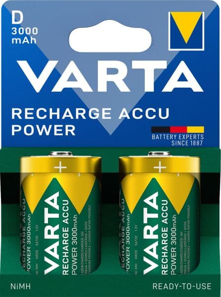 VARTA - Akku Recharge Power Nickel-Hyd D HR20 1.2V 3000mAh 1Bli=2Stk