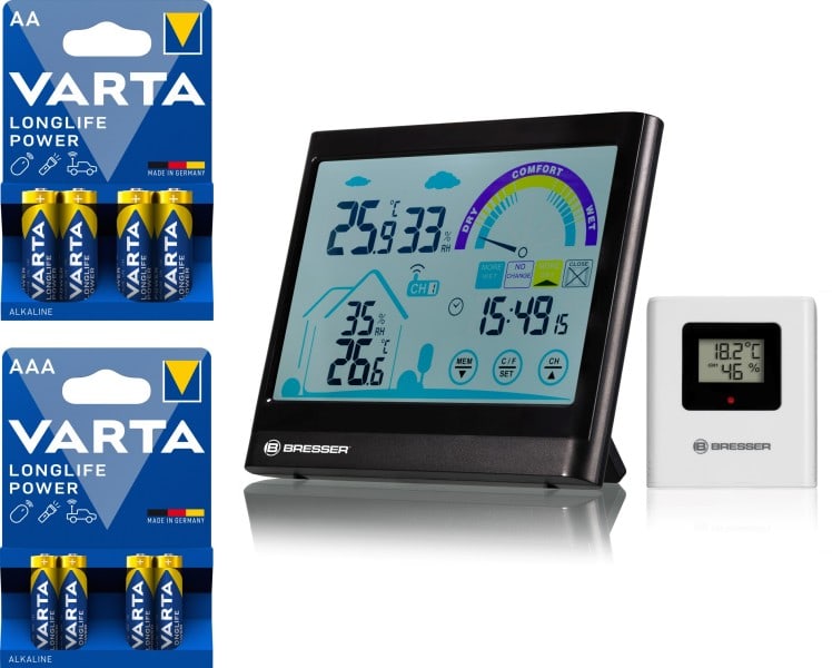 VARTA - best aus: 100x4AAA + 100x4AA + Bresser Ventair Thermo Hygrometer