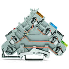 WAGO - 4-Leiter-Initiatorenklemme, LED rot, für PNP-(plus-)schaltende Initiatoren, grau