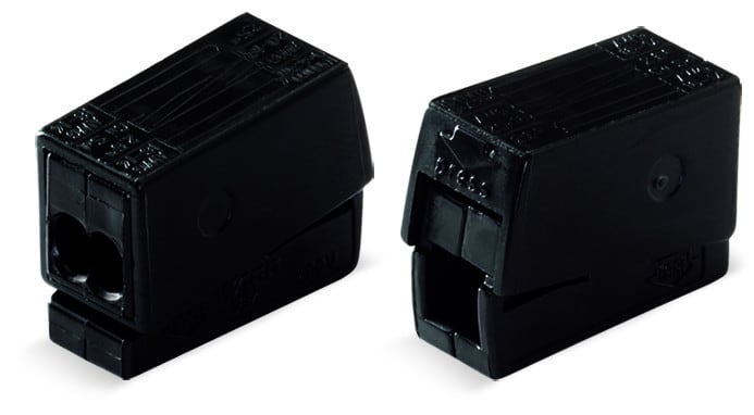 WAGO - 2-Leiter-Leuchtenklemme, Drücker Leuchtenseite, schwarz