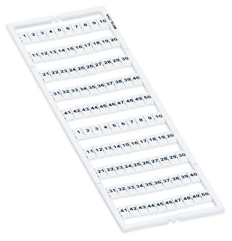 WAGO - WMB-Beschriftungskarte, bedruckt, weiß, 1 - 50