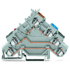 WAGO - 4-Leiter-Initiatorenklemme, LED rot, für NPN-(minus-)schaltende Initiatoren, grau