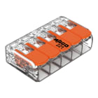 WAGO - Verbindungsklemme mit Hebeln, für alle Leiterarten, max. 4mm², transparent
