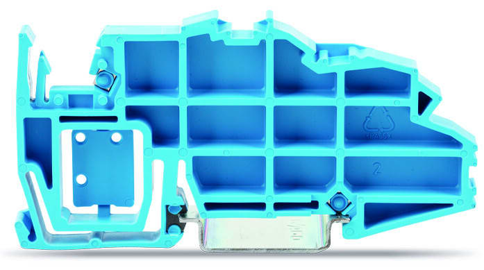 WAGO - Sammelschienenträger, mit Endklammerfunktion,  auf TS 35 aufrastbar, blau