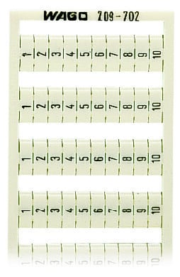 WAGO - WSB-Beschriftungskarte, als Karte, bedruckt, weiß, 1-10