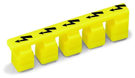 WAGO - Warnabdeckung, für 5 Klemmen, mit schwarzem Blitzpfeil, gelb