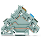 WAGO - 4-Leiter-Initiatorenklemme, mit farbigen Leitereinführungen, 2,5mm², grau