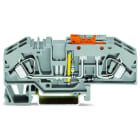 WAGO - Erdleiter-Trennklemme, mit Prüfmöglichkeit, mit Trennmesserhalter, orange, grau