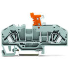 WAGO - 2-Leiter-Trennklemme, mit Prüfmöglichkeit, Trennmesserhalter orange, grau