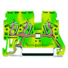 WAGO - 3-Leiter-Schutzleiterklemme, 2,5mm², seitliche Beschriftungsaufnahmen, grün-gelb