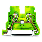 WAGO - 2-Leiter-Schutzleiterklemme, 2,5mm², seitliche Beschriftungsaufnahmen, grün-gelb