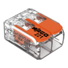 WAGO - Verbindungsklemme mit Hebeln, für alle Leiterarten, max. 6mm², transparent