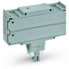 WAGO - Doppelsicherungsstecker, für G-Sicherungseinsatz 5x20mm, mit Leuchtanzeige, grau