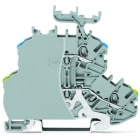 WAGO - Doppelstockklemme, Schutzleiter-/Durchgangsklemme, mit Abschlussplatte, grau